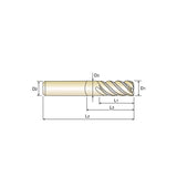 Plain shank EH970 Series Carbide, Multi Flute 45° Helix Long Reach Fine Pitch Roughing JET-POWER End Mills