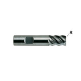 Flat Shank E5056 & E5057 Series, Carbide, 5 Flute 45° Helix Stub & Regular Length Fine Pitch Roughing Corner Radius CARBIDE End Mills 3/8～1