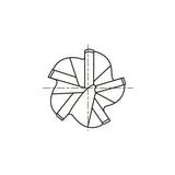 Flat Shank E5056 & E5057 Series, Carbide, 5 Flute 45° Helix Stub & Regular Length Fine Pitch Roughing Corner Radius CARBIDE End Mills 3/8～1
