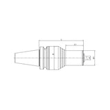 Precision Screw Collet Chuck NDC BT30/40/50-NDC20-75~167 - Makotools Industrial Supply Tools for Metal Cutting