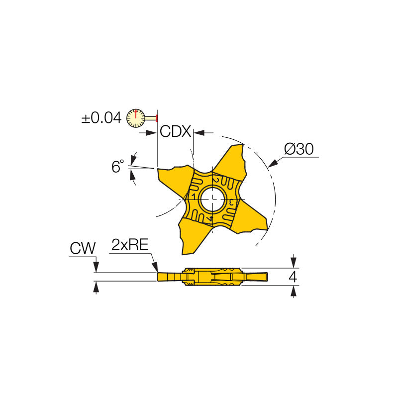QGI 30N-PF : 4 Cutting Edged Inserts with a Positive Flat Rake for Parting and Precision Grooving - Big-tools Industrial Supply Tools for Metal Cutting