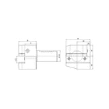 Radial Holder Form B1 Right, Short  (Metric)B1-16x12x24   (Inch)B1-20x5/8"x30 - Makotools Industrial Supply Tools for Metal Cutting