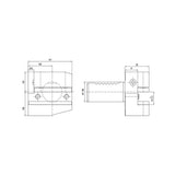 Radial Holder Form B2 Left, Short  (Metric)B2-16x12x24   (Inch)B2-20x5/8"x30 - Makotools Industrial Supply Tools for Metal Cutting