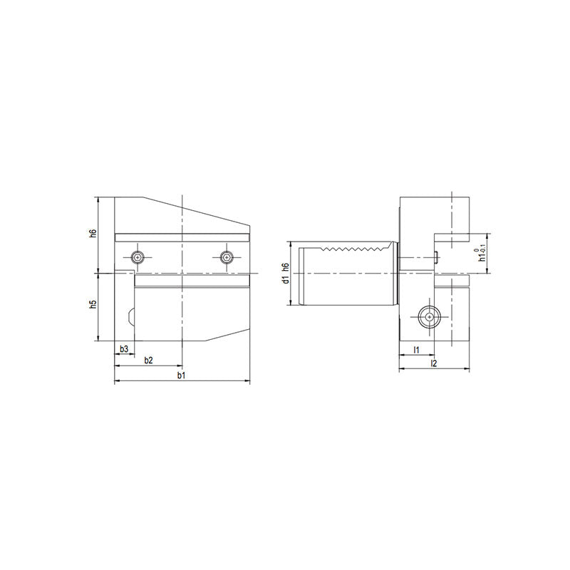 Radial Holder Form B4 Inverted Left, Short    (Metric)B4-16x12x24   (Inch)B4-20x5/8"x30 - Makotools Industrial Supply Tools for Metal Cutting