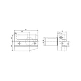 Radial Holder Form B6 Left, Long  (Metric)B6-16x12x24  (Inch)B6-20x5/8"x30 - Makotools Industrial Supply Tools for Metal Cutting