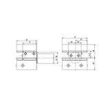 Rectangular Holder with Multiple Seats Form D2 Inverted  (Metric)D2-25x16x48  (Inch)D2-30x3/4"x60 - Makotools Industrial Supply Tools for Metal Cutting