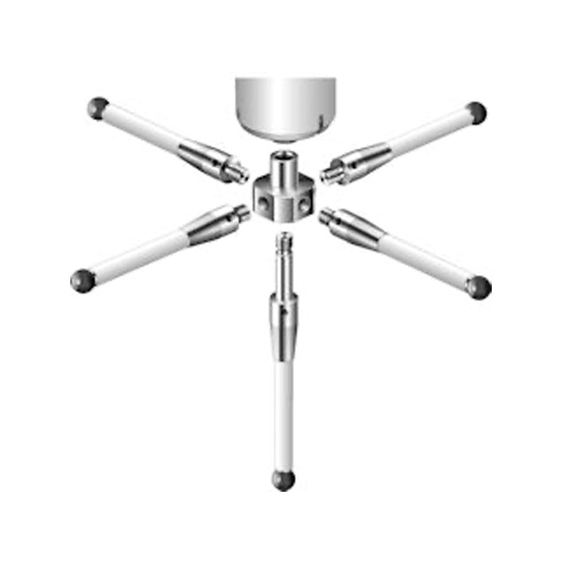 Renishaw A-5000-3609 M2 Ø2 mm ruby ball star stylus centre, stainless steel stem, L 16.3 mm