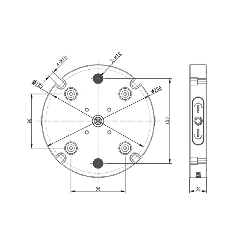 Round Zero Quick Change Plate BZ220-MN-96-200 - Big-tools Industrial Supply Tools for Metal Cutting