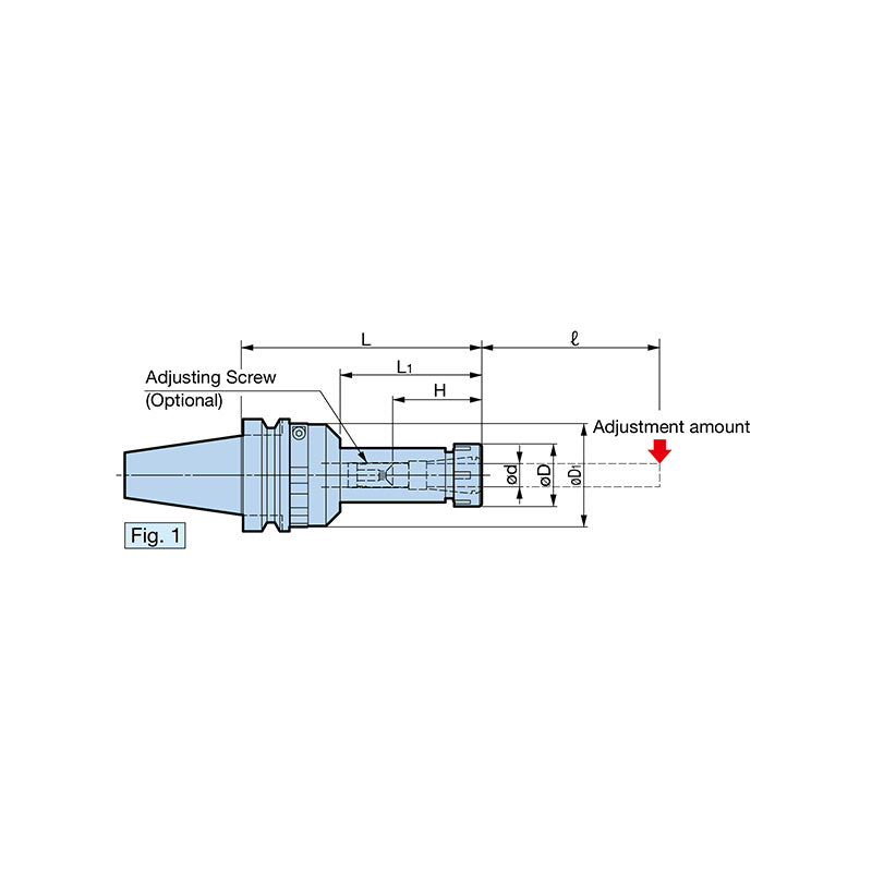 Runout Adjustable RA Holder  Clamping diameter: ø0.5 - ø20 BBT30-NBS 8~20 - Big-tools Industrial Supply Tools for Metal Cutting