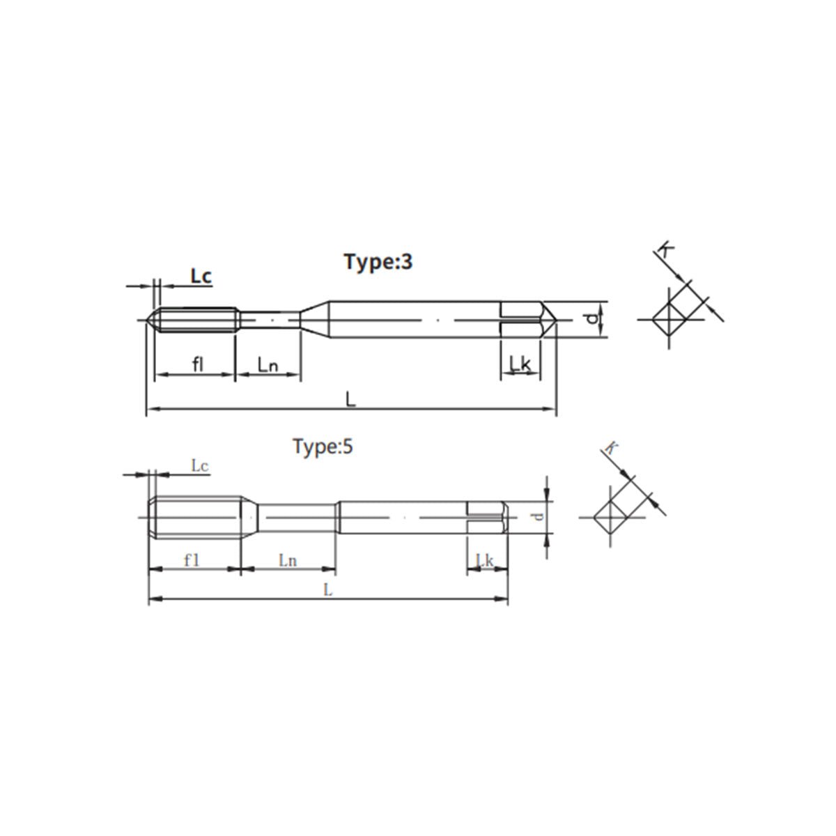 S-POT (M3~NO.8×0.35~36UNF) MP030035 Spiral pointed taps with taps fine thread - Makotools Industrial Supply Tools for Metal Cutting