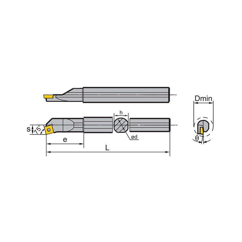 SC** Steel Boring Bar S- Clamping SSKCR/L Kr: 75° S12/16M S16R S20Q/S A12K A16M A20Q S25Q/T - Makotools Industrial Supply Tools for Metal Cutting