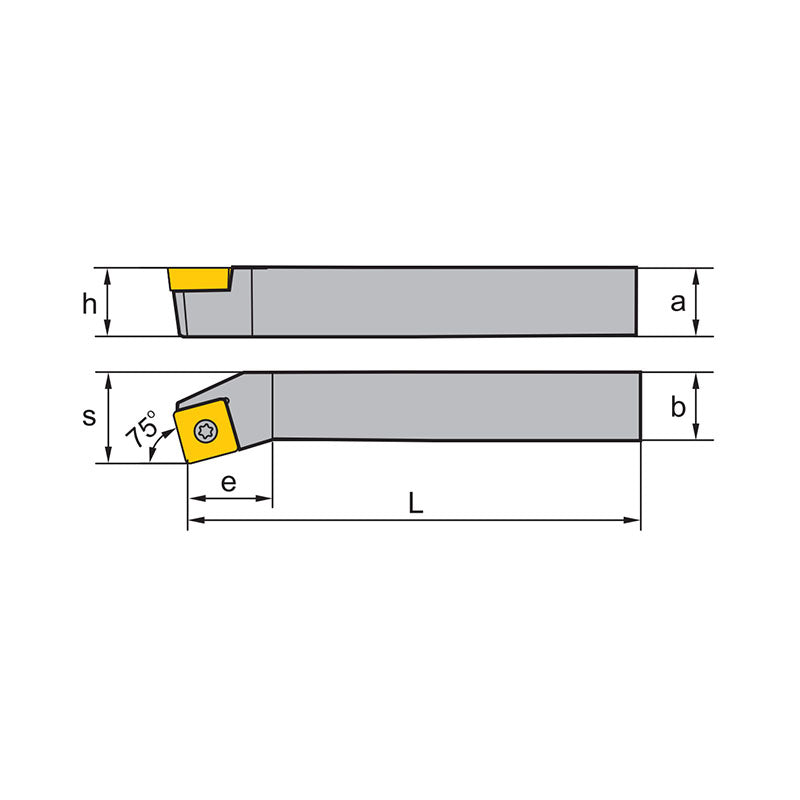 SC** Steel Boring Bar S- Clamping SSKCR/L Kr: 75°  SSKCR/L1616H09 - Makotools Industrial Supply Tools for Metal Cutting