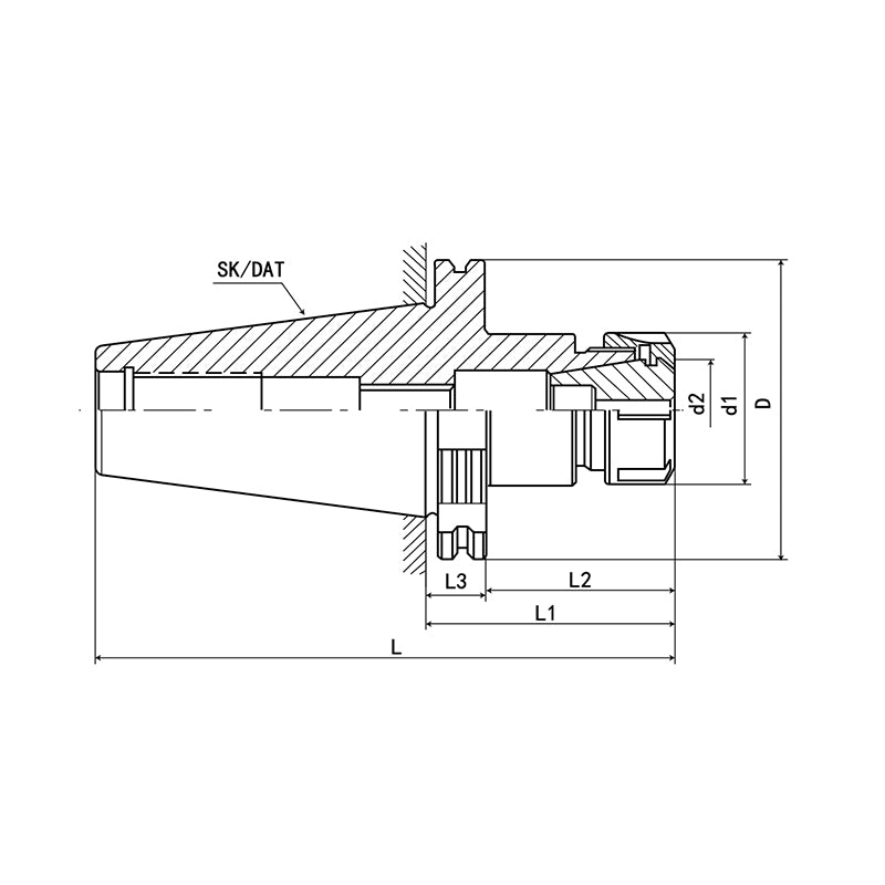 SK50-ER Collet Chuck SK50-ER16-100 SK50-ER16-150 - Big-tools Industrial Supply Tools for Metal Cutting
