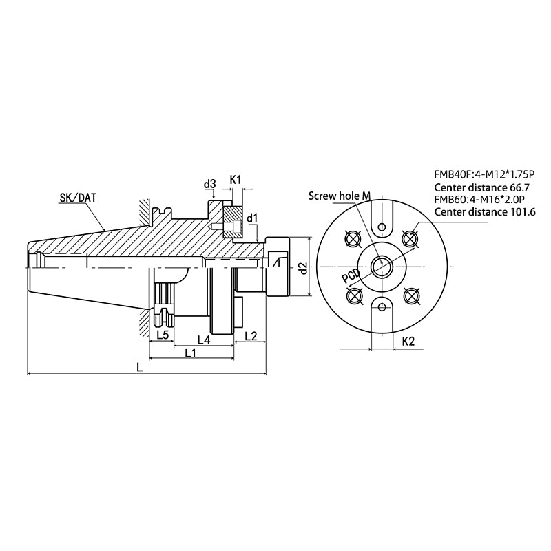 SK50-FMB Face Mill Arbor SK50-FMB22-60 SK50-FMB22-100 - Big-tools Industrial Supply Tools for Metal Cutting