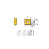 SNGX 1306-ML Double-sided ground square inserts with 8 cutting edges and various corner R for 90° and 88° face mills