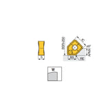 SNGX 1306 ANTN-W Ground wiper inserts with 2 right-handed & 2 left-handed cutting edges for 45° face mills - Big-tools Industrial Supply Tools for Metal Cutting