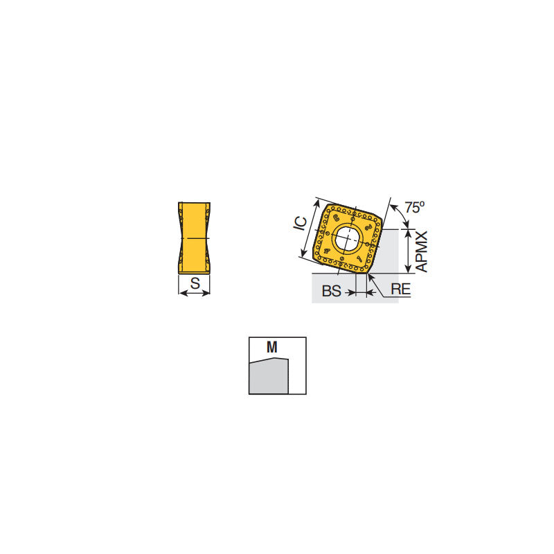 SNGX 1306 ENTN-M Double-sided square inserts with 8 cutting edges for 75 face mills and general applications - Big-tools Industrial Supply Tools for Metal Cutting