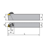 SN** Holder (External) D-Clamping DSBNR/L Kr: 75° 1616H 2020K 2525M 3225P - Makotools Industrial Supply Tools for Metal Cutting