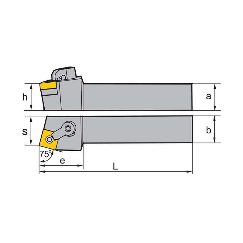 SN** Holder (External) M-Clamping MSRNR/L Kr: 75° 2020K 2525M 3225P 4032R 4040R/S - Makotools Industrial Supply Tools for Metal Cutting