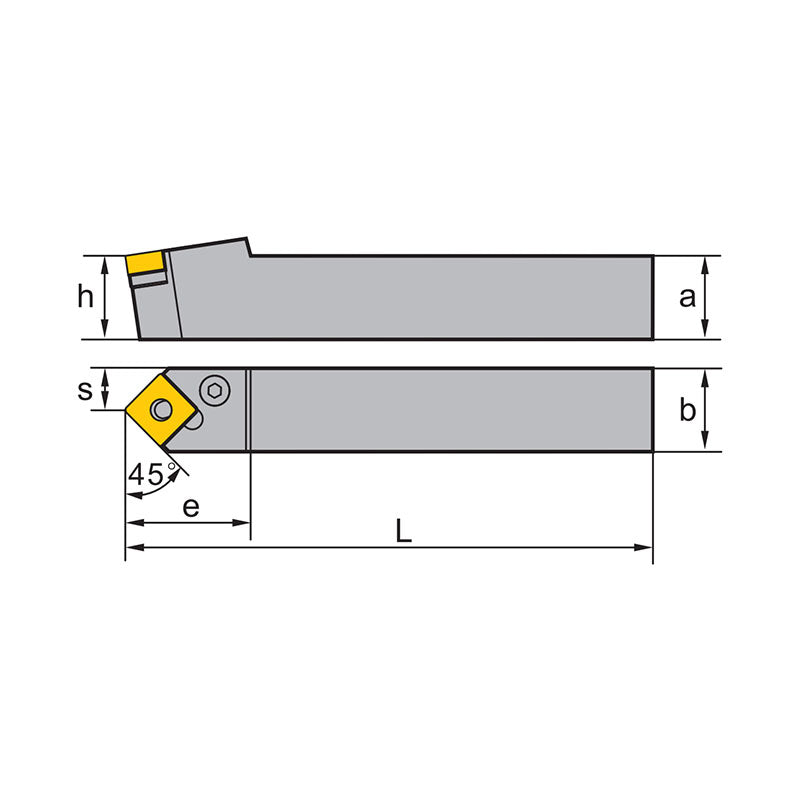 SN** Holder (External) P-Clamping PSDNN Kr: 45° 1212F 1616H 2020K 2525M 3232P 4040S - Makotools Industrial Supply Tools for Metal Cutting