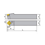 SN** Holder (External) P-Clamping PSDNN Kr: 45° 1212F 1616H 2020K 2525M 3232P 4040S - Makotools Industrial Supply Tools for Metal Cutting