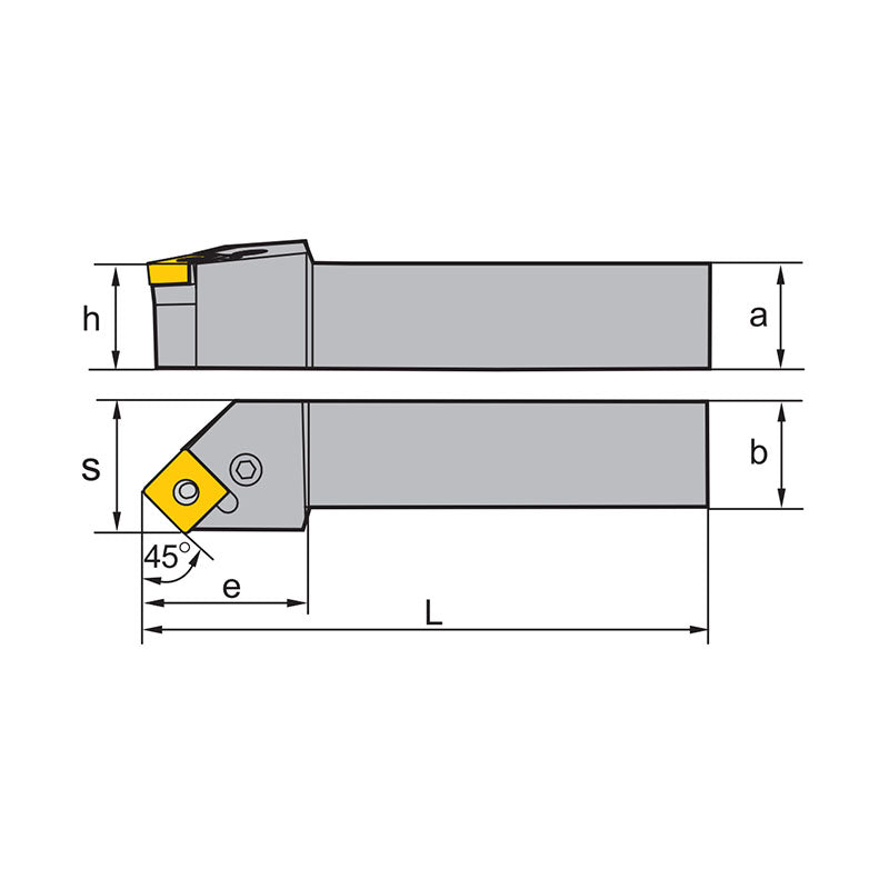 SN** Holder (External) P-Clamping PSSNR/L Kr: 45° 1616H 2020K 2525M 3232P 4040S - Makotools Industrial Supply Tools for Metal Cutting