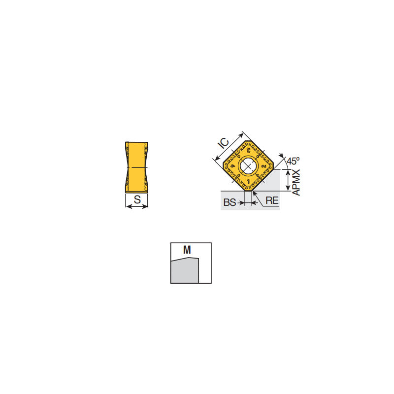 SNMX 1306 ANTN-M Double-sided square inserts with 8 cutting edges for 45 face mills and general applications from roughing to finishing - Big-tools Industrial Supply Tools for Metal Cutting