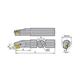 SN** Steel Boring Bar P- Clamping  PSKNR/L Kr: 75° S25Q/T/R S32R/U  S40S/V - Makotools Industrial Supply Tools for Metal Cutting