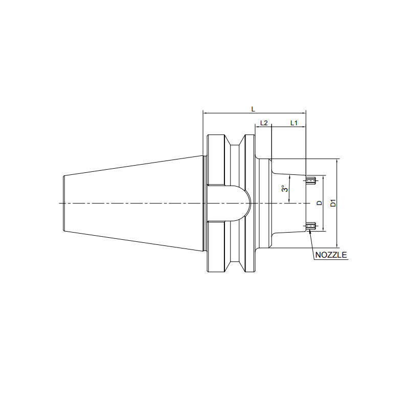 Shrink Chuck Taper, Coolant BT40-TSF12-45K~(50-TSF12-135K) - Makotools Industrial Supply Tools for Metal Cutting