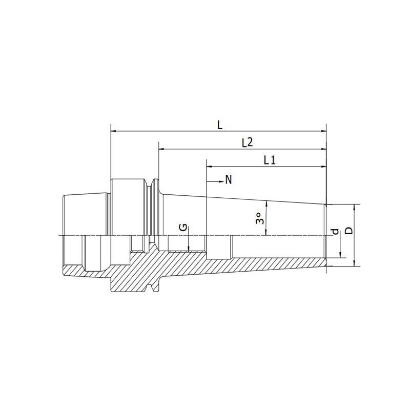 Shrink Chuck, 3° HSK25E-SFS03-50~(SFS16-90) - Makotools Industrial Supply Tools for Metal Cutting