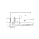 Shrink Chuck, 3° HSK25E-SFS03-50~(SFS16-90) - Makotools Industrial Supply Tools for Metal Cutting