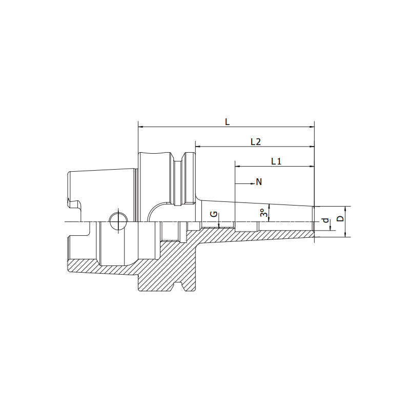 Shrink Chuck, 3°  HSK40E-SFS1/8-2.36" ~(S5/8-4.72) - Makotools Industrial Supply Tools for Metal Cutting