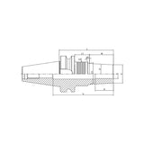 Shrink Chuck, 3°, Regular, Coolant  BT40-SFFB12-75-M22~(SFFB25-155-M42) - Makotools Industrial Supply Tools for Metal Cutting