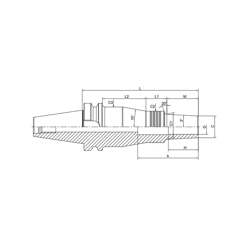 Shrink Chuck, 3°, Regular, Form A  BT40-SFRA3-135-M22~(4-240-M127) - Makotools Industrial Supply Tools for Metal Cutting