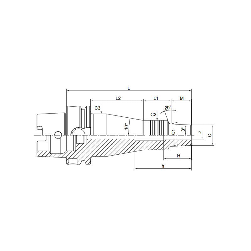 Shrink Chuck, 3°, Regular, Form A HSK100A-SFRA3-150-M22~(SFRA4-255-M127) - Makotools Industrial Supply Tools for Metal Cutting