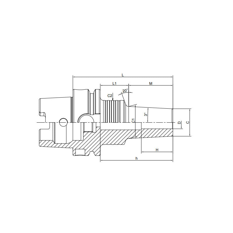 Shrink Chuck, 3°, Regular, Form A  HSK100A-SFRA3-90-M22~(SFRA4-225-M127) - Makotools Industrial Supply Tools for Metal Cutting