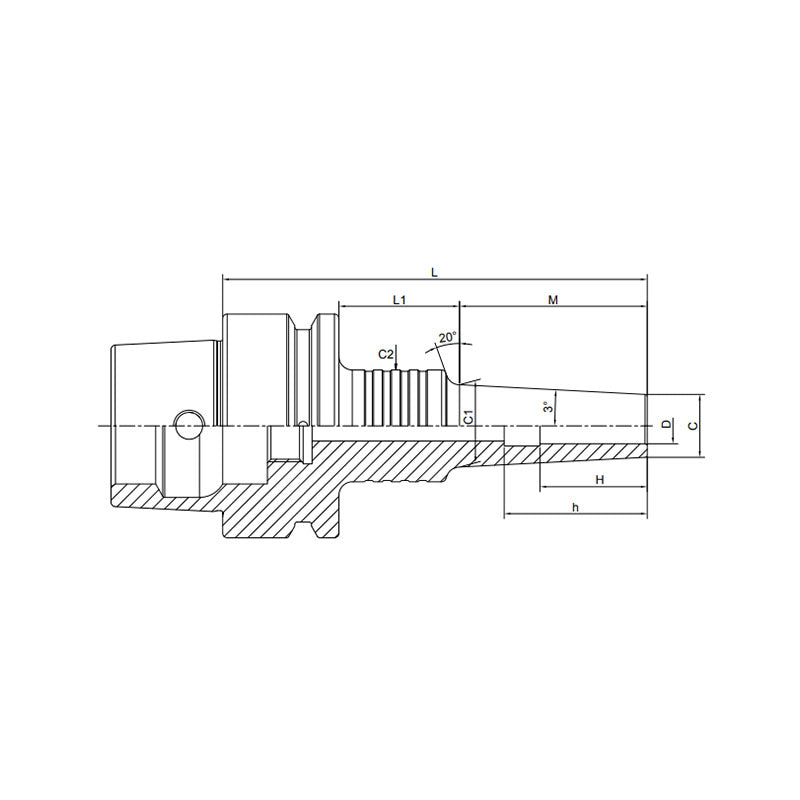 Shrink Chuck, 3°, Regular, Form A HSK40E-SFRA3-50-M22~(SFRA20-60-M40) - Makotools Industrial Supply Tools for Metal Cutting