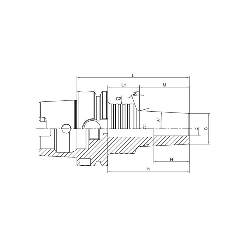 Shrink Chuck, 3°, Regular, Form A  HSK63A-SFRA3-75-M22~(SFRA4-210-M127) - Makotools Industrial Supply Tools for Metal Cutting