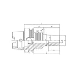 Shrink Chuck, 3°, Regular, Form A  HSK63A-SFRA3-75-M22~(SFRA4-210-M127) - Makotools Industrial Supply Tools for Metal Cutting