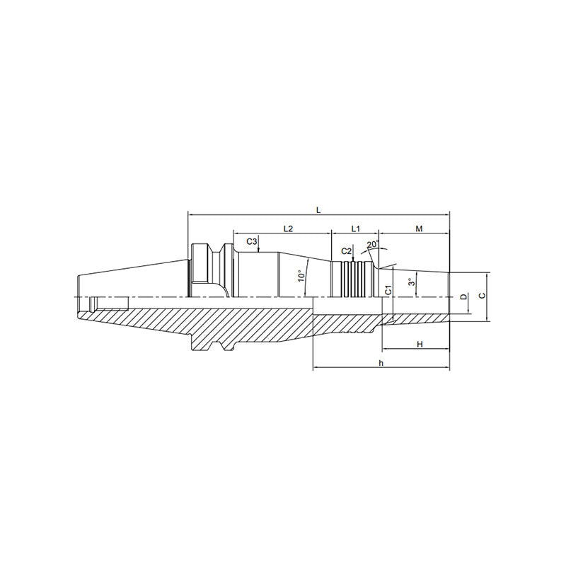 Shrink Chuck, 3°, Regular, Form B BT40-SFRB6-135-M22~(SFRB10-180-M67) - Makotools Industrial Supply Tools for Metal Cutting