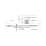 Shrink Chuck, 3°, Regular, Form B  BT40-SFRB6-75-M22~(SFRB12-180-M67) - Makotools Industrial Supply Tools for Metal Cutting