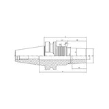 Shrink Chuck, 3°, Regular, Form B  BT50-SFRB16-90-M22~(SFRB25-170-M42) - Makotools Industrial Supply Tools for Metal Cutting