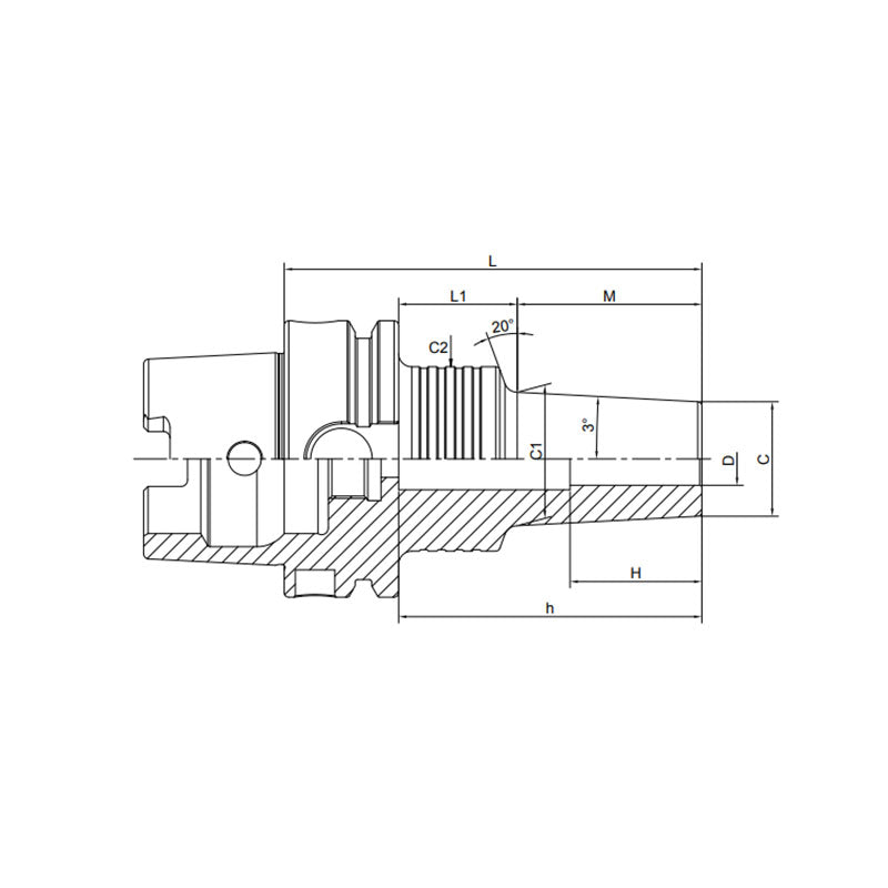 Shrink Chuck, 3°, Regular, Form B HSK100A-SFRB16-90-M22~(SFRB25-140-M42) - Makotools Industrial Supply Tools for Metal Cutting