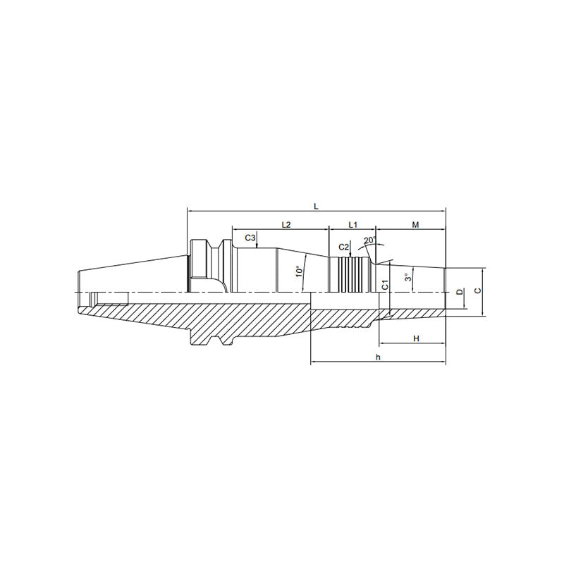 Shrink Chuck, 3°, Slim, Form A BT50-SFSA3-170-M42~(SFSA12-225-M97) - Makotools Industrial Supply Tools for Metal Cutting