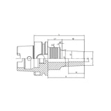 Shrink Chuck, 3°, Slim, Form A  HSK40A-SFSA3-65-M22~(SFSA10-125-M42) - Makotools Industrial Supply Tools for Metal Cutting