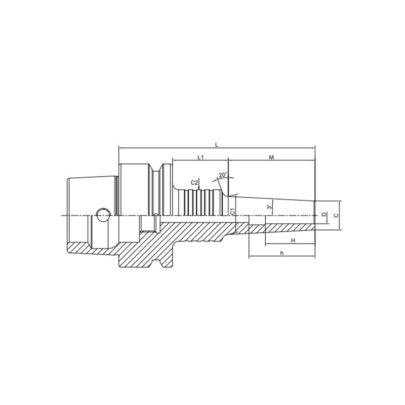 Shrink Chuck, 3°, Slim, Form A HSK50E-SFSA3-60-M22~(12-120-M67) - Makotools Industrial Supply Tools for Metal Cutting