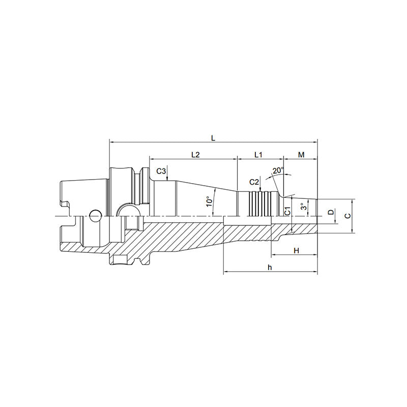 Shrink Chuck, 3°, Slim, Form A HSK63A-SFSA3-155-M42~(12-210-M97) - Makotools Industrial Supply Tools for Metal Cutting