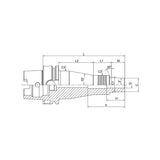 Shrink Chuck, 3°, Slim, Form A HSK63A-SFSA3-155-M42~(12-210-M97) - Makotools Industrial Supply Tools for Metal Cutting