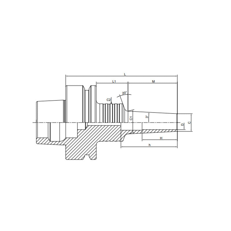 Shrink Chuck, 3°, Slim, Form A  HSK63F-SFSA3-75-M37~(12-95-M42) - Makotools Industrial Supply Tools for Metal Cutting