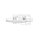 Shrink Chuck, 3°, Slim, Form B BT40-SFSB6-155-M42~(BT40-SFSB6-155-M42) - Makotools Industrial Supply Tools for Metal Cutting